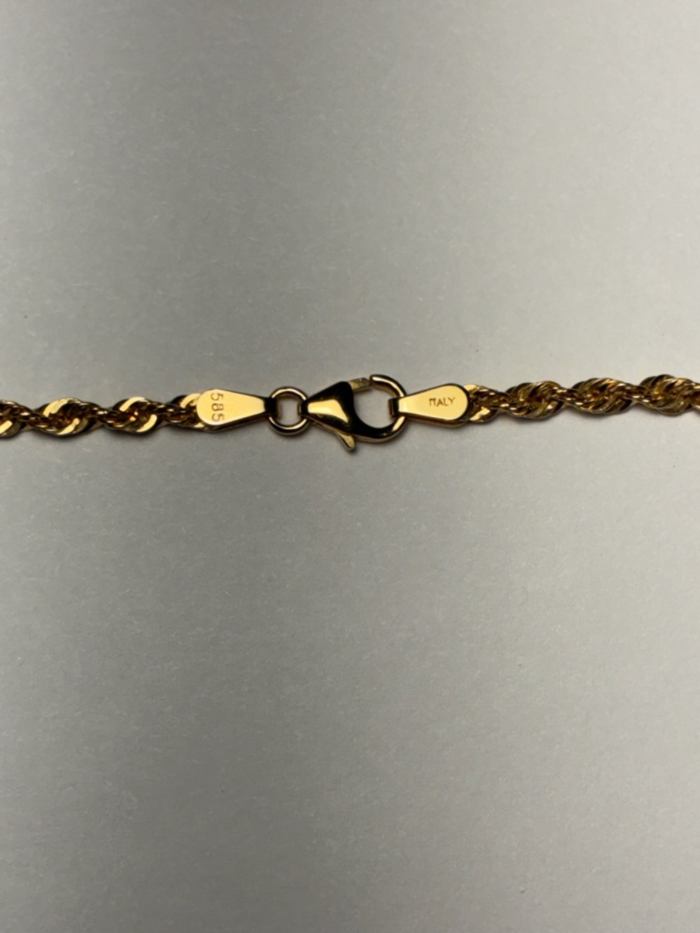 Solid 14k Milor Italy 585 Rope Chain Necklace 36” 3mm